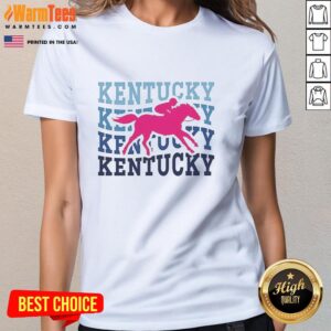 Good Kentucky race horse design on a stylish Wavy Ladies Tee, perfect for horse racing enthusiasts.