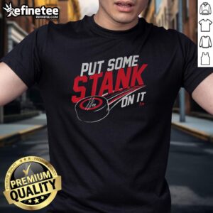 Premium Logan Stankoven 'Put Some Stank On It' T-Shirt featuring a bold graphic design, perfect for fans and collectors.