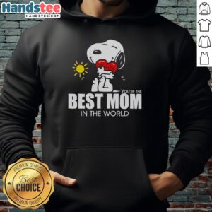 Alt Text: Premium Snoopy hugging a heart on a cozy hoodie, perfect gift for the best mom in the world.