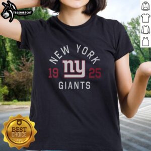 Original New York Giants Heritage Print Ladies Tee featuring vintage logo and stylish design for NFL fans.