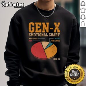 Official Gen X Emotional Chart Sweatshirt featuring vibrant graphics and a retro design, perfect for Gen X enthusiasts.