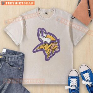Alt Text: Good Minnesota Vikings Rivet Logo Washed T-Shirt featuring a vintage design and vibrant team colors.