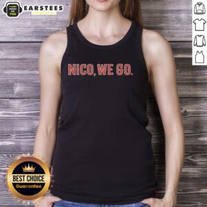Good Nico We Go Nico Hoerner Chicago Cubs baseball tank top featuring vibrant colors and classic team design.