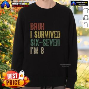 Official Bruh I Serviced Six Seven I'm 8 6 7 meme sweatshirt featuring a bold graphic design and comfortable fit.