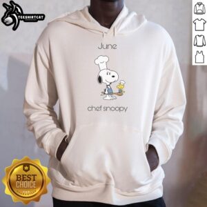 Cute June Chef Snoopy Hoodie featuring an adorable Snoopy design perfect for fans of Peanuts and cozy fashion.