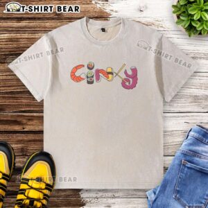 Official Cincy Sushi Washed T-Shirt featuring a stylish design for sushi lovers, perfect for casual wear.