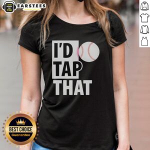 Original ID Tap That Baseball Graphic Ladies Tee featuring a fun baseball design perfect for sports enthusiasts.