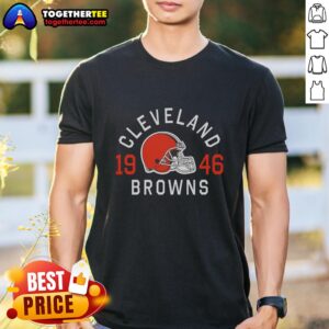 Hot Cleveland Browns Heritage Print T-Shirt featuring team logo and vintage design, perfect for fans and collectors.