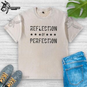 Alt Text: Classic washed t-shirt featuring the 'Original Reflection of Perfection' design in a stylish, casual look.
