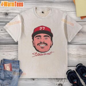 Original Sal Stewart Cincinnati Reds MLB Big Face Signature Washed T-Shirt featuring vibrant team graphics and a comfortable fit.