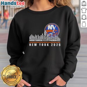 Original NHL New York Islanders X Skyline City Sweatshirt featuring vibrant team colors and iconic city skyline design.