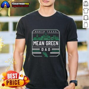 Premium North Texas Mean Green Dad Campus T-Shirt featuring vibrant green color and stylish design for proud dads.