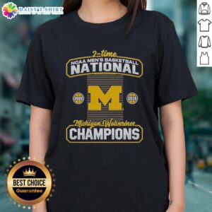 Hot Michigan Wolverines 2-Time NCAA Men's Basketball National Champions 2026 Ladies Tee showcasing team spirit and style.