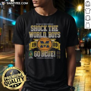 Nice Michigan Men's Basketball 1989 NCAA Champs T-Shirt featuring iconic logo and vintage design celebrating the championship.