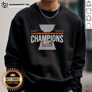 Kansas City Mavericks 2026 Brabham Cup Champions trophy sweatshirt, showcasing team pride and championship celebration.