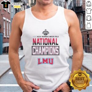 Official Loyola Marymount Lions 2026 NC Women's Water Polo National Champions tank top featuring vibrant team colors.
