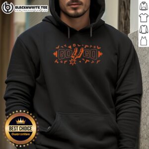 Awesome Go Spurs Go orange hoodie featuring bold team logo, perfect for San Antonio Spurs fans and game day attire.