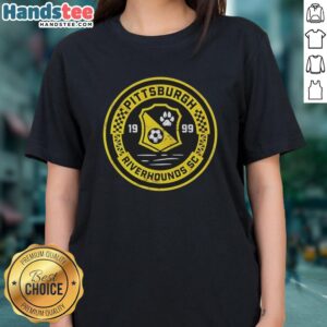 Premium Pittsburgh Riverhounds SC 1999 vintage primary logo on a stylish ladies tee, perfect for fans and collectors.