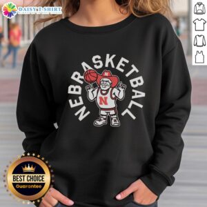 Awesome Nebraska basketball Herbie Husker sweatshirt featuring vibrant colors and official team logo.