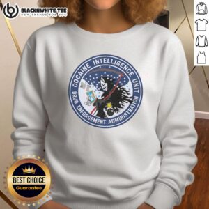 Alt Text: Top Cocaine Intelligence Unit sweatshirt from the Drug Enforcement Administration, showcasing DEA branding and style.