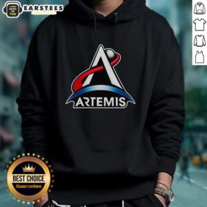 Stylish Nice Artemis Program Space Logo Hoodie featuring bold graphic design for space enthusiasts.