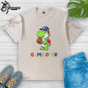 Good Yoshinobu Yoshi Super Mario Game Over Los Angeles Dodgers baseball washed t-shirt featuring vibrant graphics.
