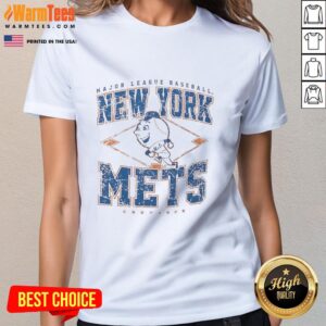 Alt Text: Awesome New York Mets Major League Baseball Cooperstown Diamond Ladies Tee featuring vibrant team colors and logo.