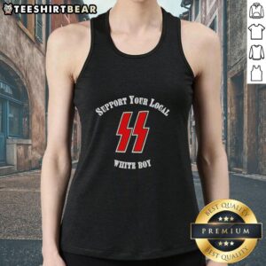 Pretty Schutzstaffel Support Your Local White Boy tank top featuring bold graphic design and stylish fit for casual wear.