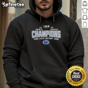 Original Penn State Nittany Lions men's lacrosse 2026 Big Ten Conference Champions hoodie, showcasing team pride and style.