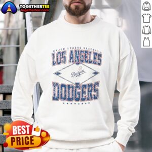 Official Los Angeles Dodgers Major League Baseball Cooperstown Diamond Sweatshirt in blue with team logo.