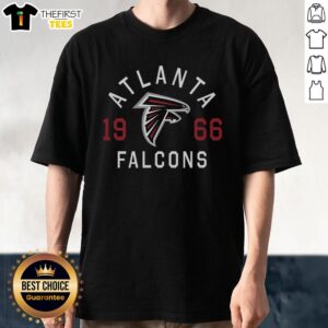 Official Atlanta Falcons Heritage Print T-Shirt featuring team logo and vibrant colors, perfect for fans and collectors.