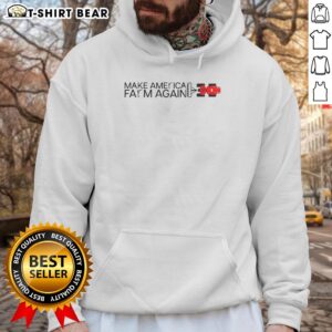 Hot Make America Farm Again hoodie featuring a combine harvester design, perfect for agricultural enthusiasts and farmers.