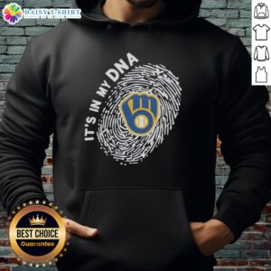Top Milwaukee Brewers In My DNA Logo Hoodie featuring team colors and emblem, perfect for fans and stylish wear.