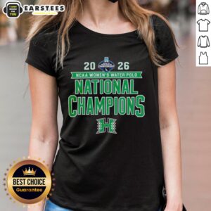 2026 NCAA Women's Water Polo National Champs Hawaii Rainbow Wahine victory tee for ladies, showcasing team pride.