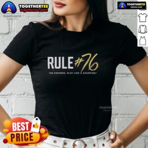 Top Rule 76 No Excuses Play Like A Champion Ladies Tee, featuring a stylish design perfect for motivated women.