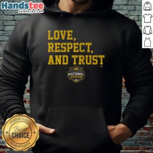 Nice Michigan Wolverines MBB 2026 National Champions hoodie showcasing love, respect, and trust in team spirit.