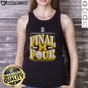 2026 NCAA Division I Men's Basketball Final Four tank top featuring Michigan Wolverines design.
