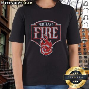 Original Portland Fire Logo Ladies Tee featuring vibrant design and comfortable fit for fans of the team.
