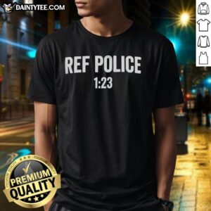 Top Ref Police 123 Pro Wrestling Nation T-Shirt featuring bold graphics and vibrant colors for wrestling fans.