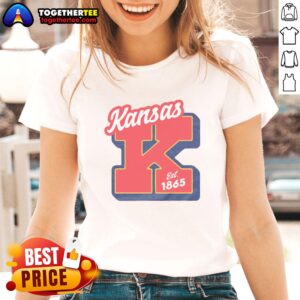 Nice Kansas Est 1865 Heather Red Ladies Tee showcasing stylish design and comfortable fit for casual wear.