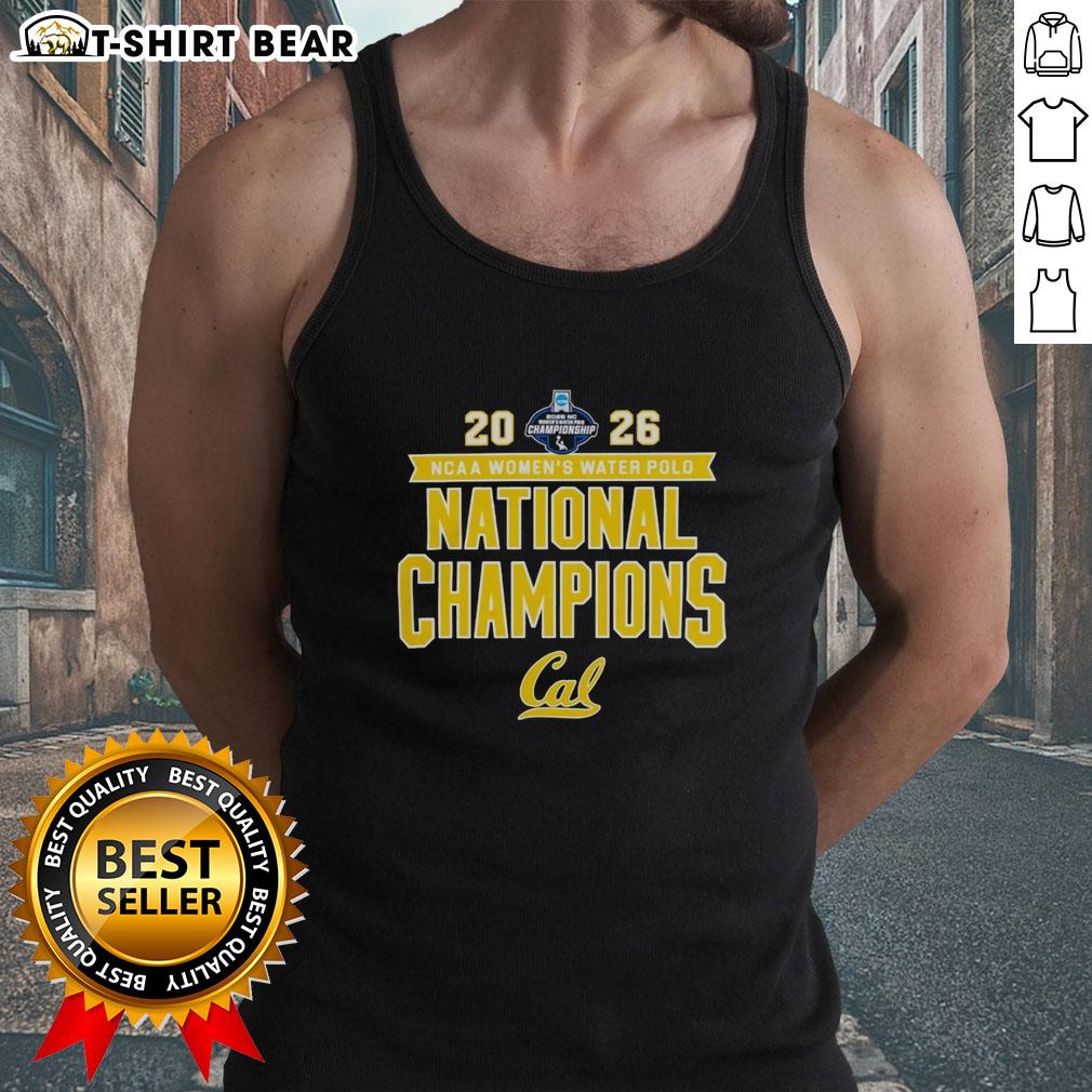 Nice 2026 NCAA Women's Water Polo National Champs Cal Golden Bears Victory Tank Top Alt Text: Cal Golden Bears victory tank top celebrating 2026 NCAA Women's Water Polo National Champs.