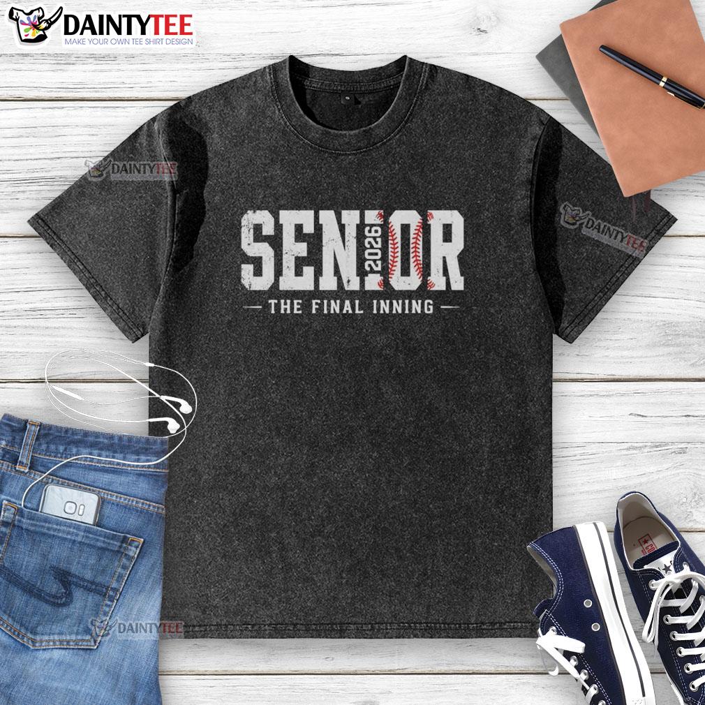 nice-baseball-senior-2026-the-final-inning-senior-retro-washed-t-shirt Nice Baseball Senior 2026 The Final Inning Retro Washed T-Shirt featuring a vintage design perfect for seniors.