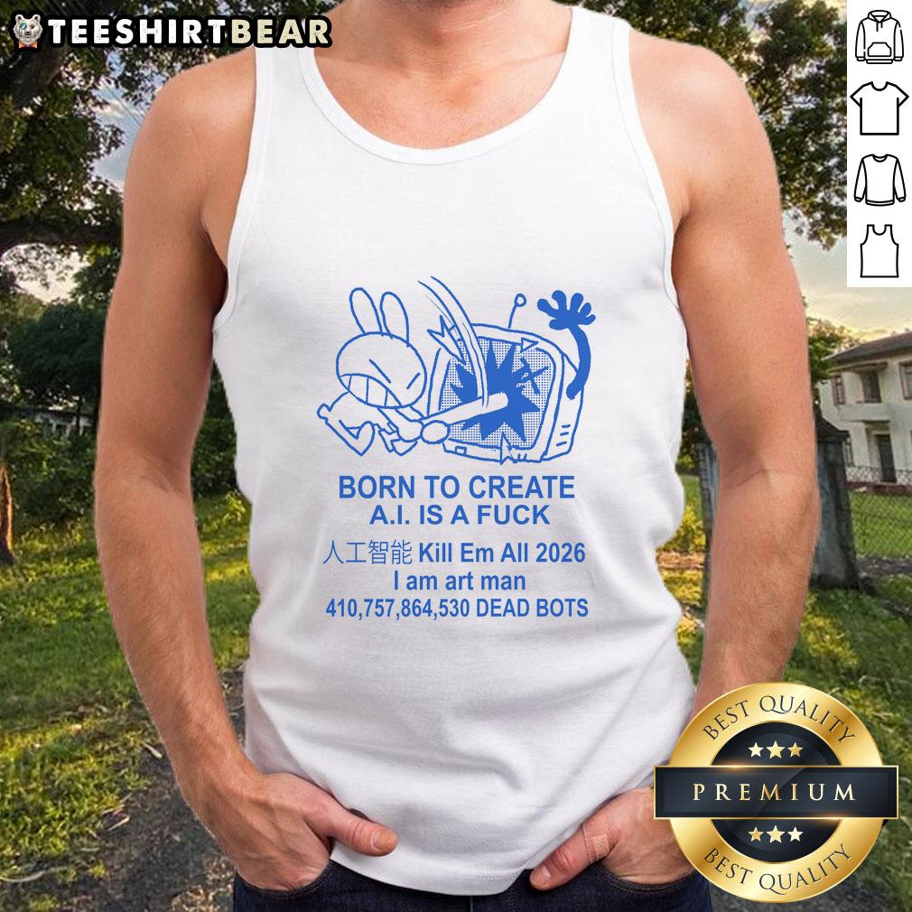 nice-born-to-create-anti-ai-art-i-am-art-man-no-ai-tank-top Nice Born To Create Anti-AI Art tank top featuring bold 'I Am Art Man, No AI' graphic design.