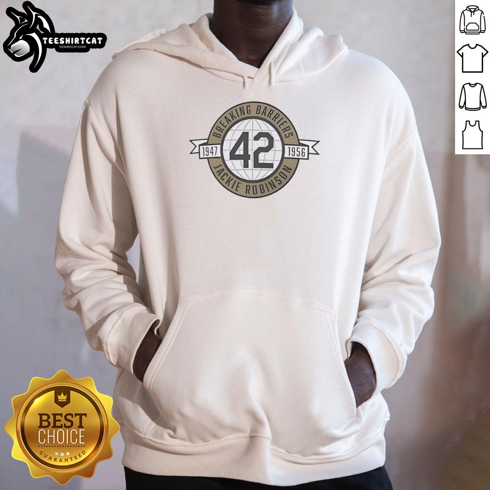 nice-breaking-barriers-jackie-robinson-1947-1956-hoodie Nice Breaking Barriers Jackie Robinson 1947-1956 Hoodie featuring iconic baseball imagery and inspirational design.