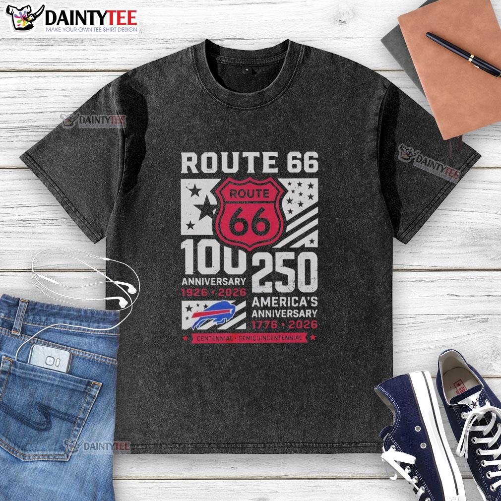 nice-buffalo-bills-route-66-centennial-100th-anniversary-1926-2026-250th-america-anniversary-washed-t-shirt Buffalo Bills Route 66 Centennial 100th Anniversary T-Shirt, celebrating 1926-2026 and America's 250th anniversary.