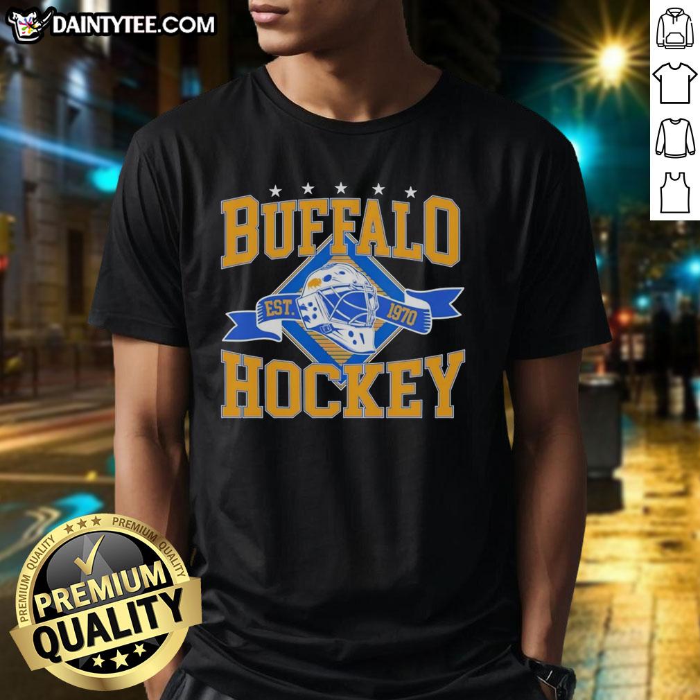 nice-buffalo-classic-hockey-est-1970-t-shirt Alt Text: Nice Buffalo Classic Hockey T-Shirt featuring vintage design, established 1970, perfect for fans and casual wear.