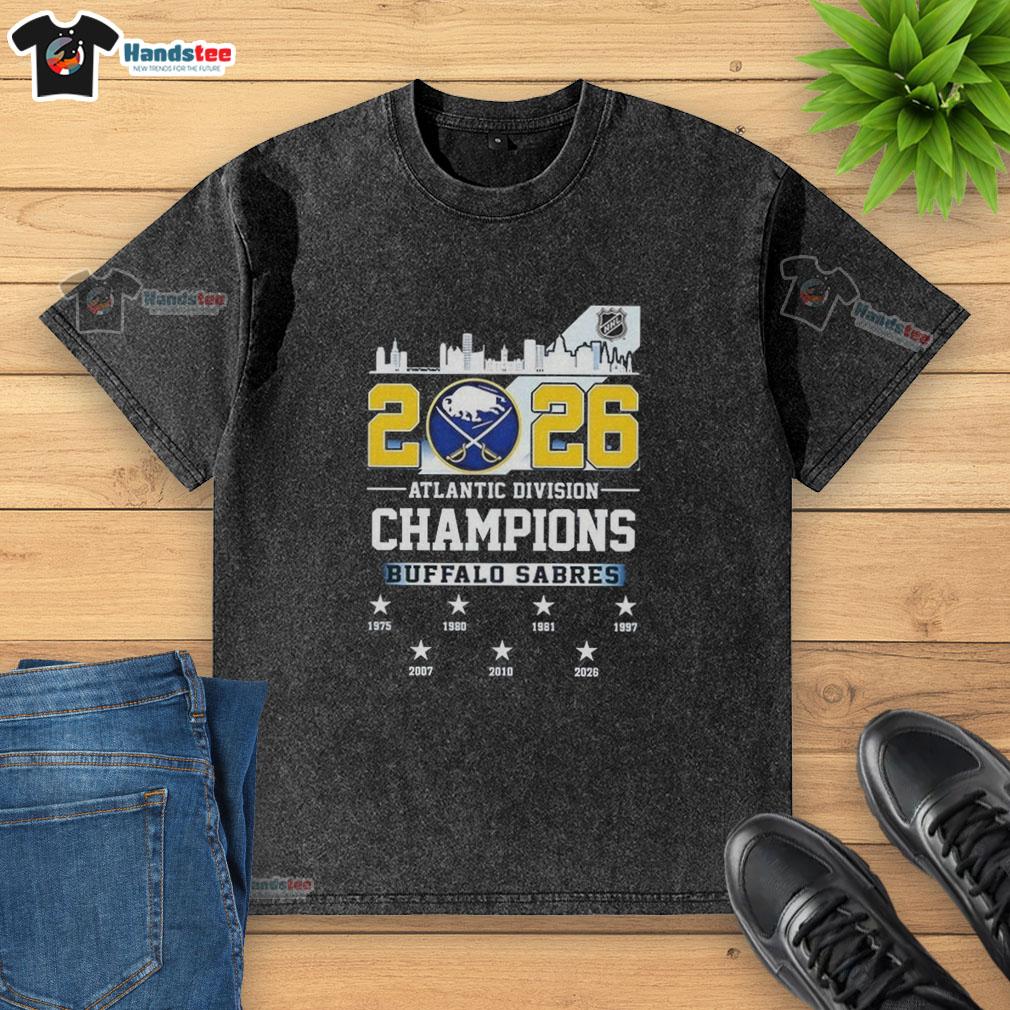 nice-buffalo-sabres-2026-atlantic-division-champions-washed-t-shirt Alt Text: Buffalo Sabres 2026 Atlantic Division Champions washed t-shirt showcasing team pride and vibrant graphics.