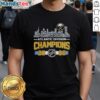 Buffalo Sabres 2026 NHL Atlantic Division Champions t-shirt featuring players and city skyline design.