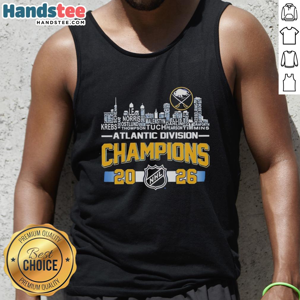 nice-buffalo-sabres-2026-nhl-atlantic-division-champions-name-players-city-skyline-tank-top Buffalo Sabres 2026 NHL Atlantic Division Champions tank top featuring city skyline and player names.