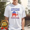 Nice Christian Nationalism Destroys Families T-Shirt featuring bold text and a modern design for impactful expression.